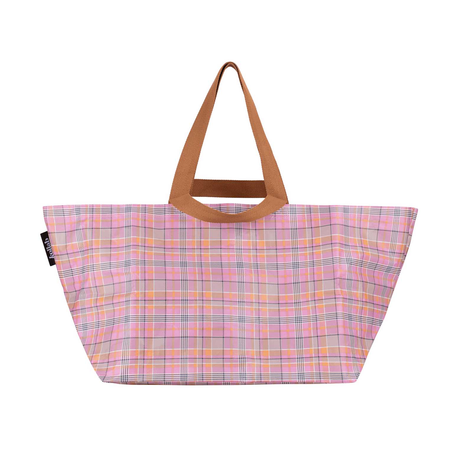 Kollab Beach Bag Pink Blanket Check